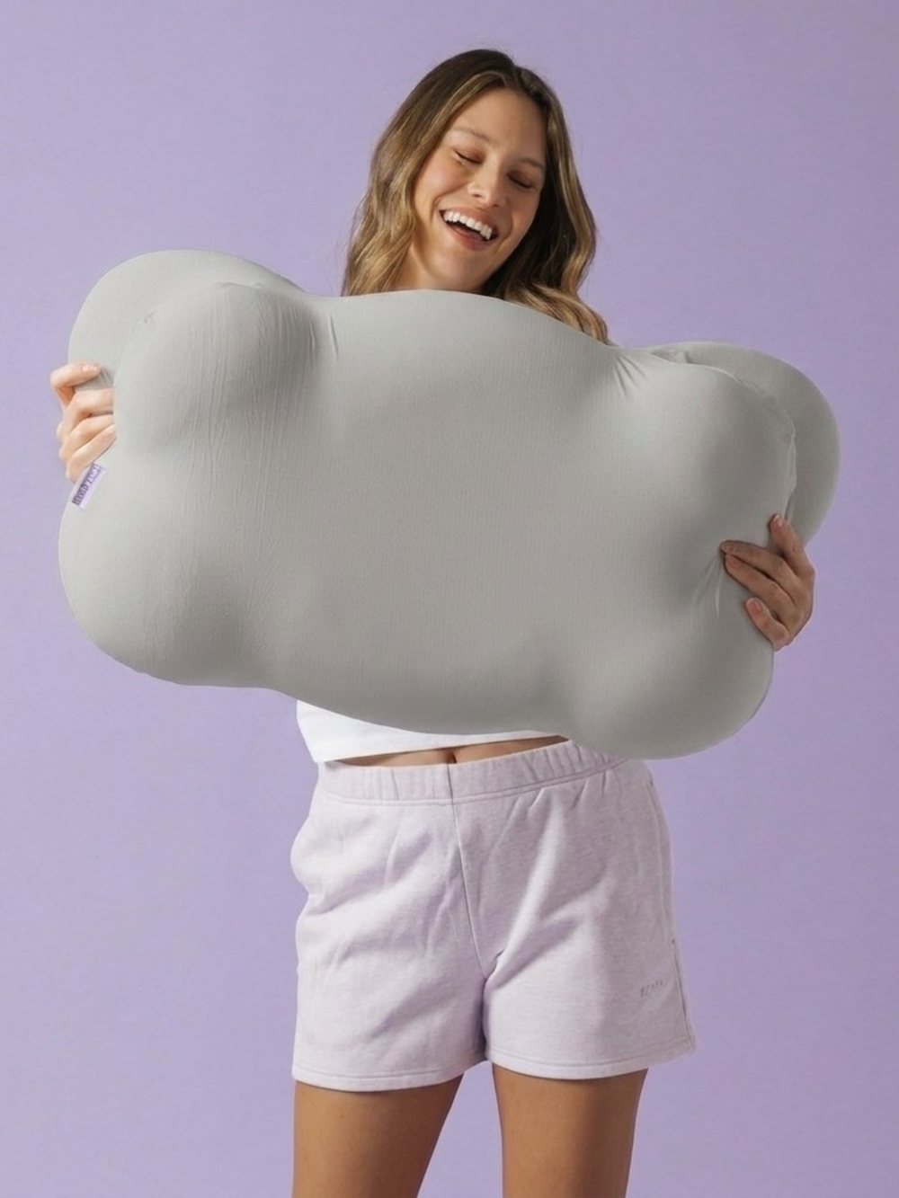 New Mellow CloudAlign Memory Foam Sleep Pillow And Pillow Case Regular Size Grey